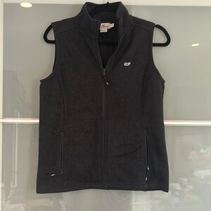 Vineyard vines full zip sweater vest black new small
